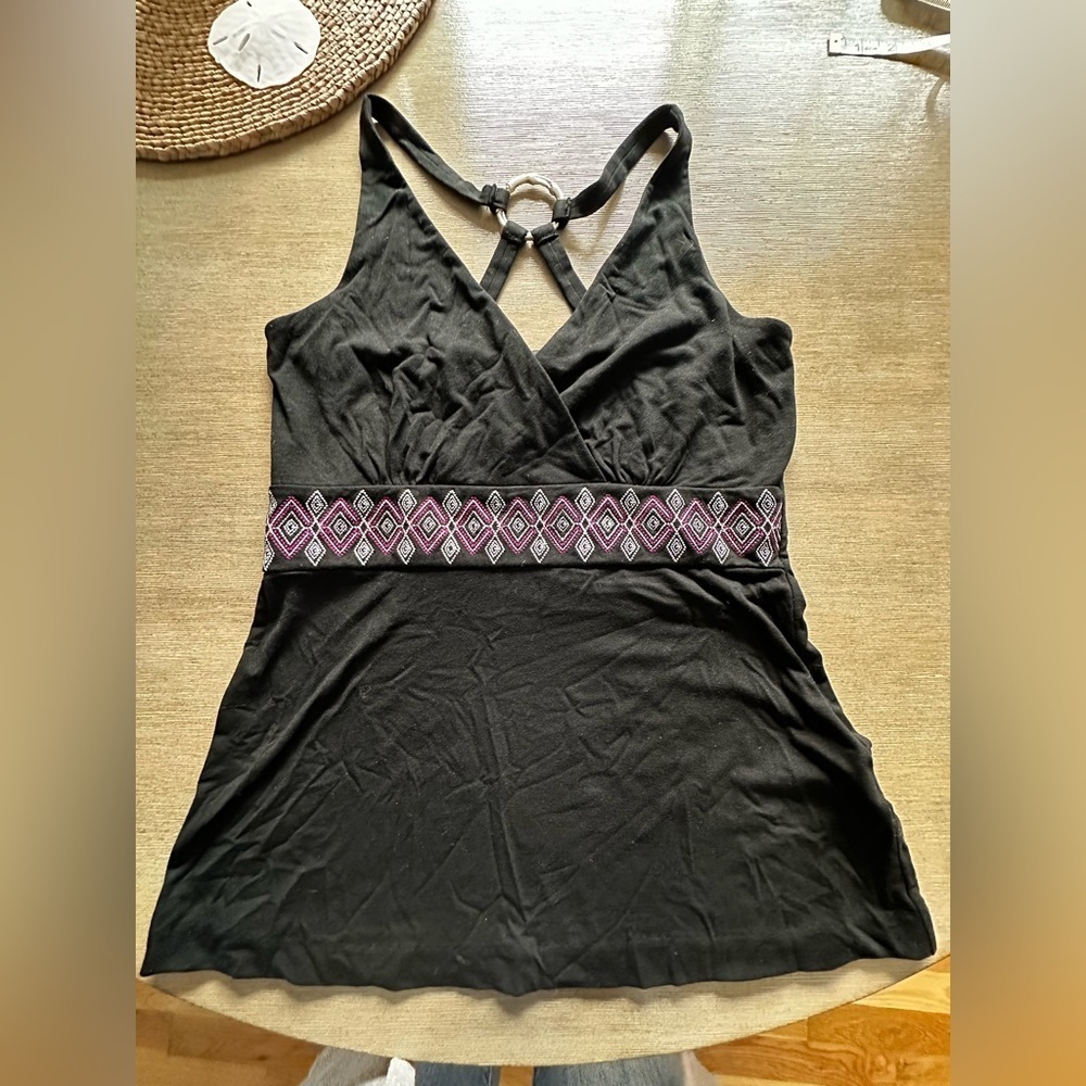 White House Black Market strappy back Black Halter Top XS
